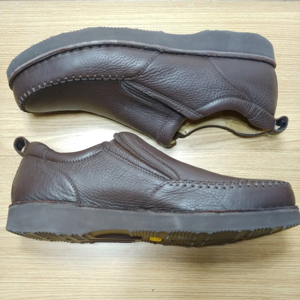 Samuel Hubbard Slip On Loafers Mens 12 Brown Hubbard Free Pebbled Leather Vibram